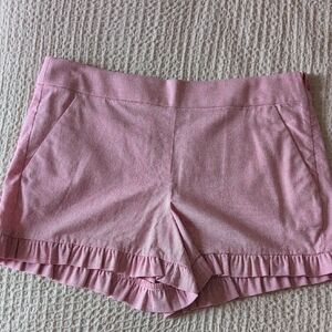 LOFT Pink High Waist Ruffle Hem Shorts